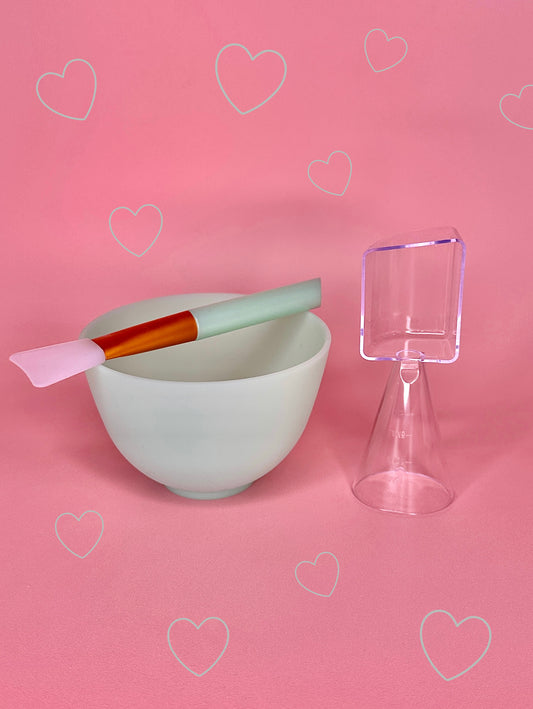 Face mask mixing bowl set